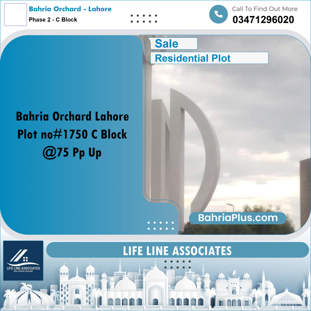 5 Marla Residential Plot for Sale in Phase 2 - C Block -  Bahria Orchard, Lahore - (BP-316709)