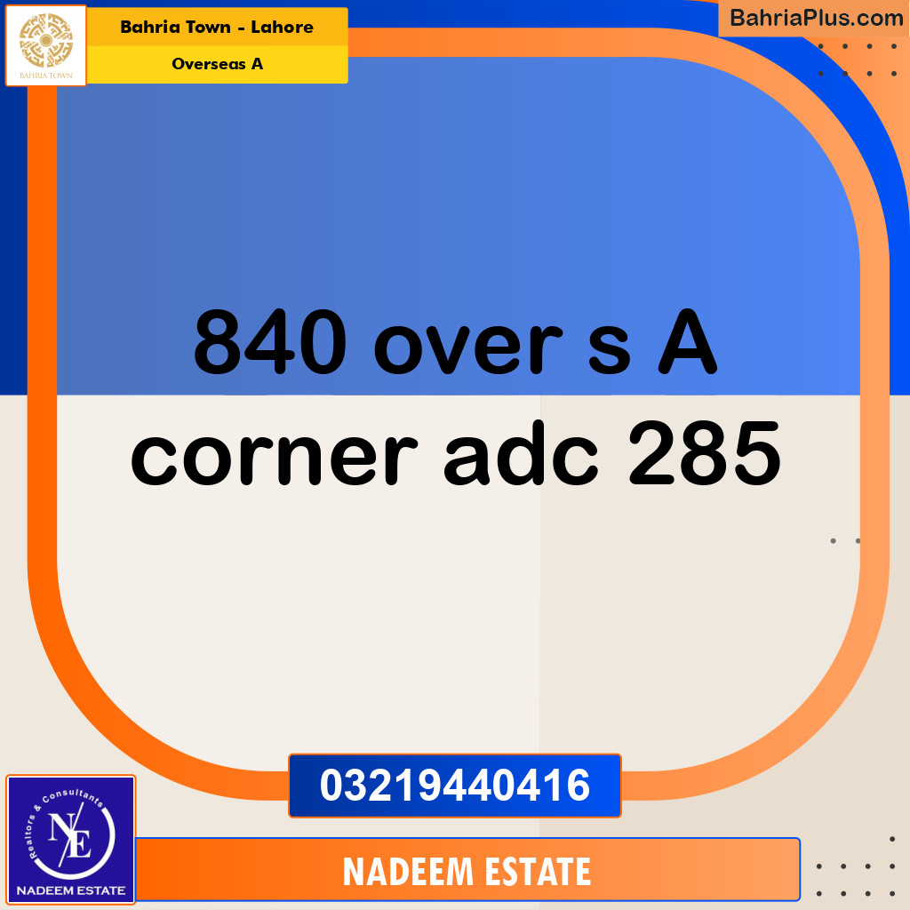 Residential Plot for Sale in Overseas A -  Bahria Town, Lahore - (BP-316730)