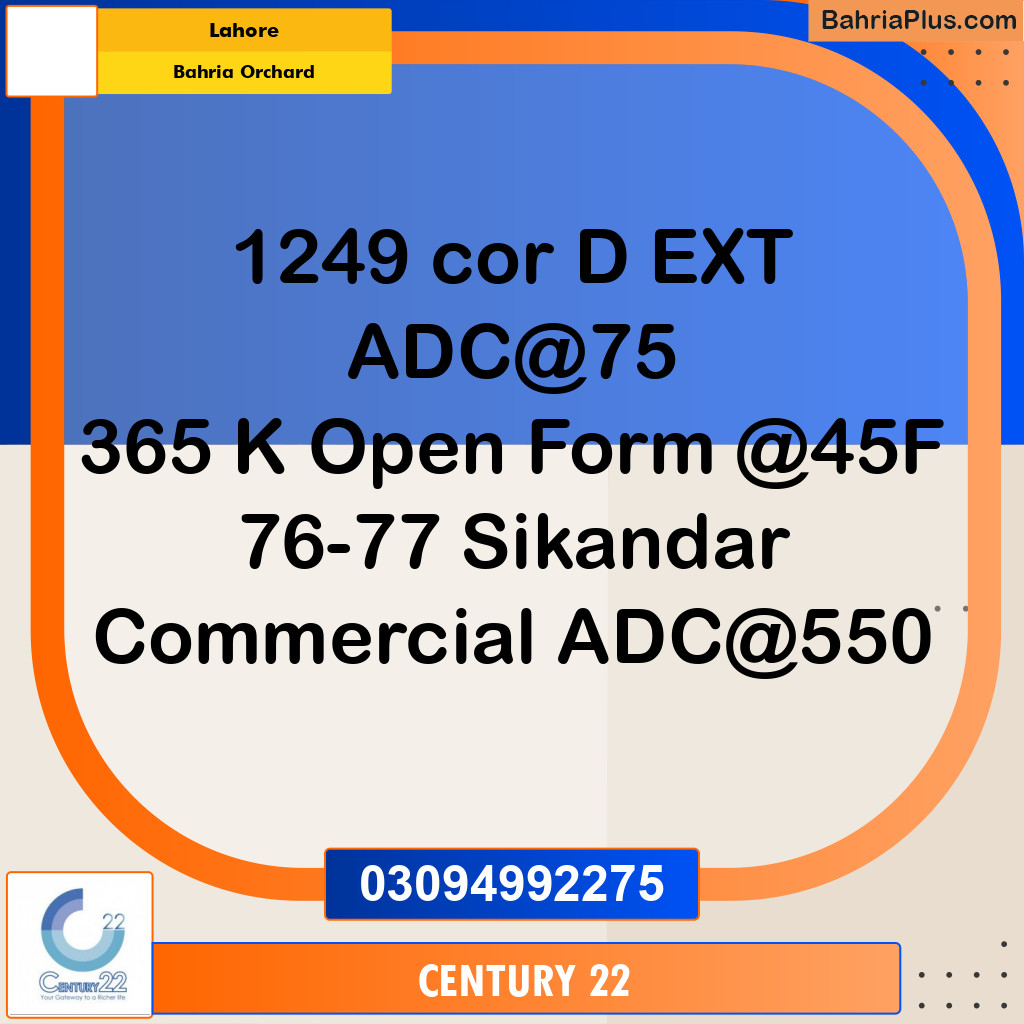 5 Marla Residential Plot for Sale in Bahria Orchard, Lahore - (BP-316768)