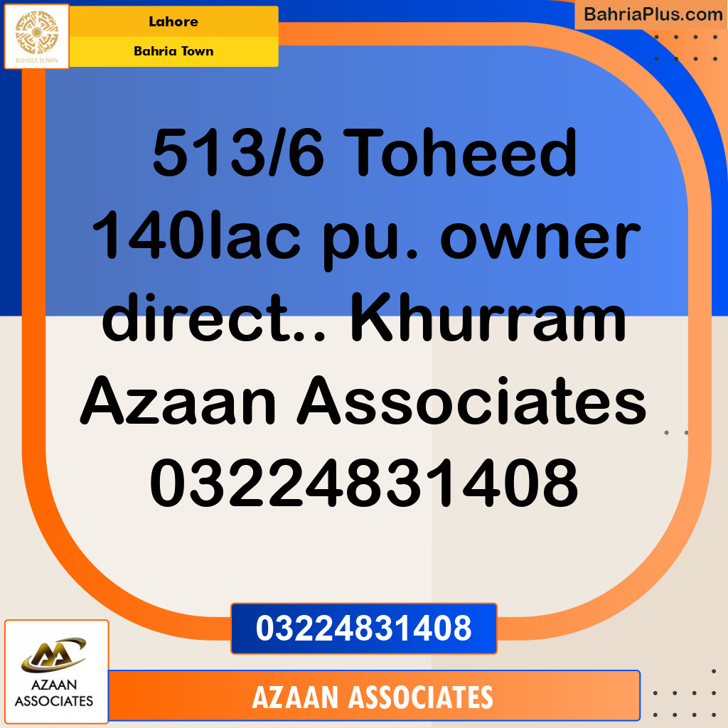 Residential Plot for Sale in Bahria Town, Lahore - (BP-316798)