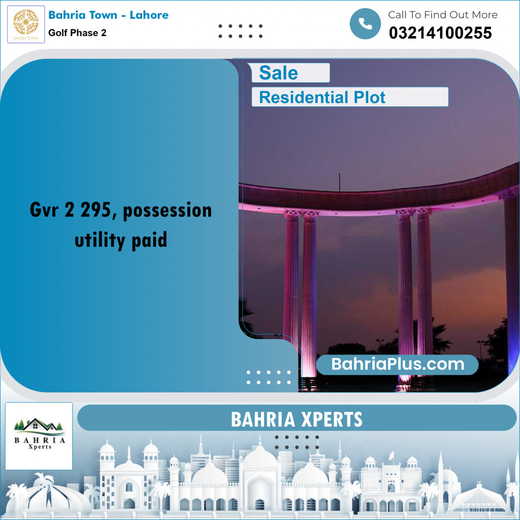 10 Marla Residential Plot for Sale in Golf Phase 2 -  Bahria Town, Lahore - (BP-316806)