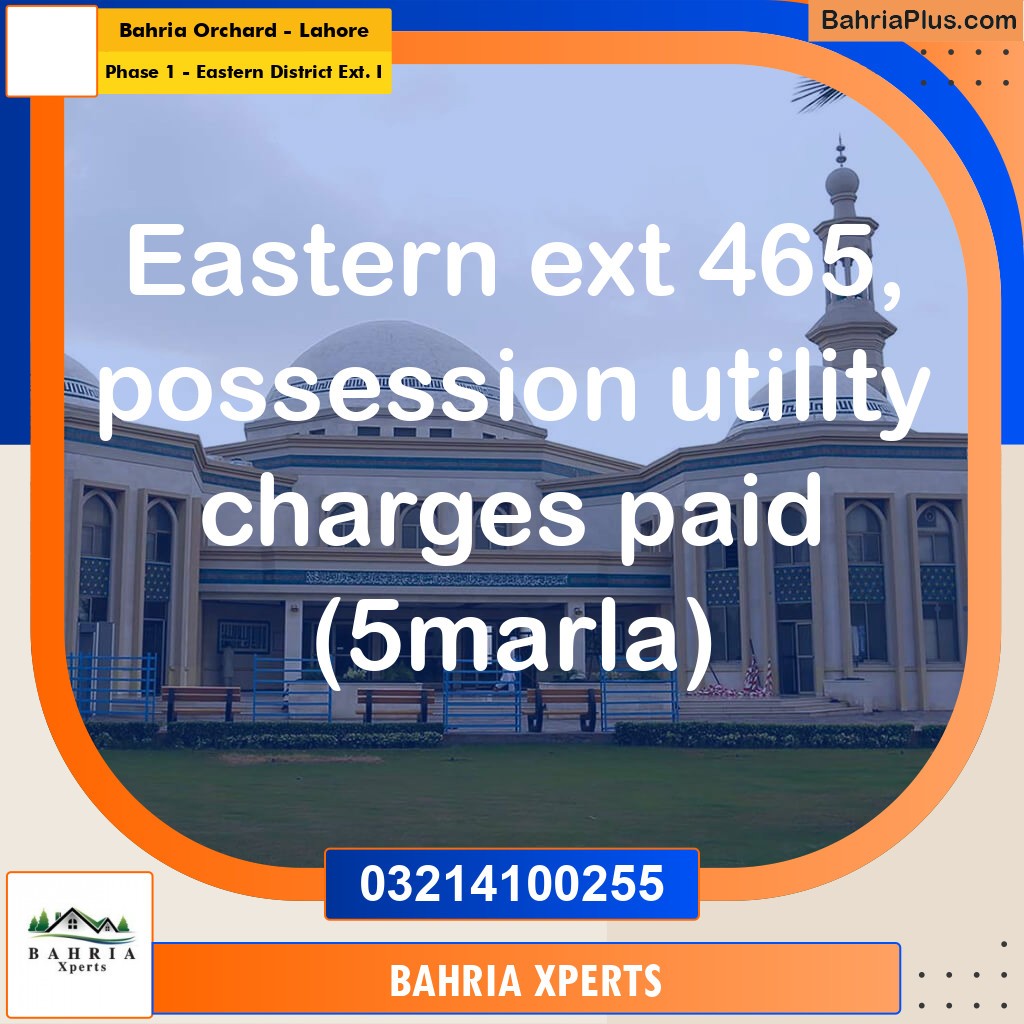 5 Marla Residential Plot for Sale in Phase 1 - Eastern District Ext. I -  Bahria Orchard, Lahore - (BP-316813)