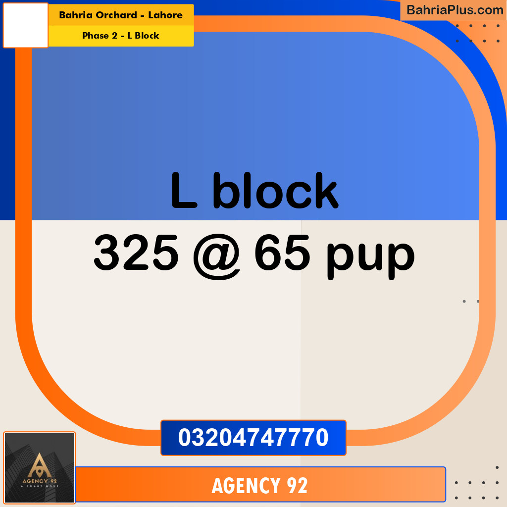 5 Marla Residential Plot for Sale in Phase 2 - L Block -  Bahria Orchard, Lahore - (BP-316829)