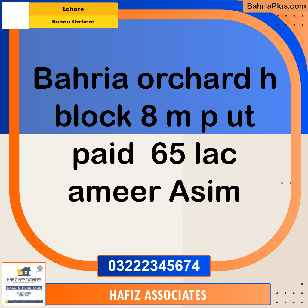 Residential Plot for Sale in Bahria Orchard, Lahore - (BP-316832)