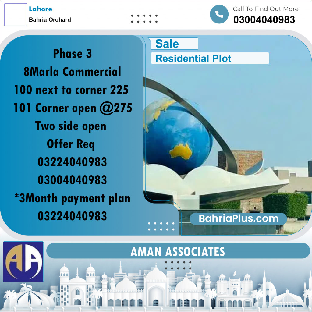 Residential Plot for Sale in Bahria Orchard, Lahore - (BP-316852)