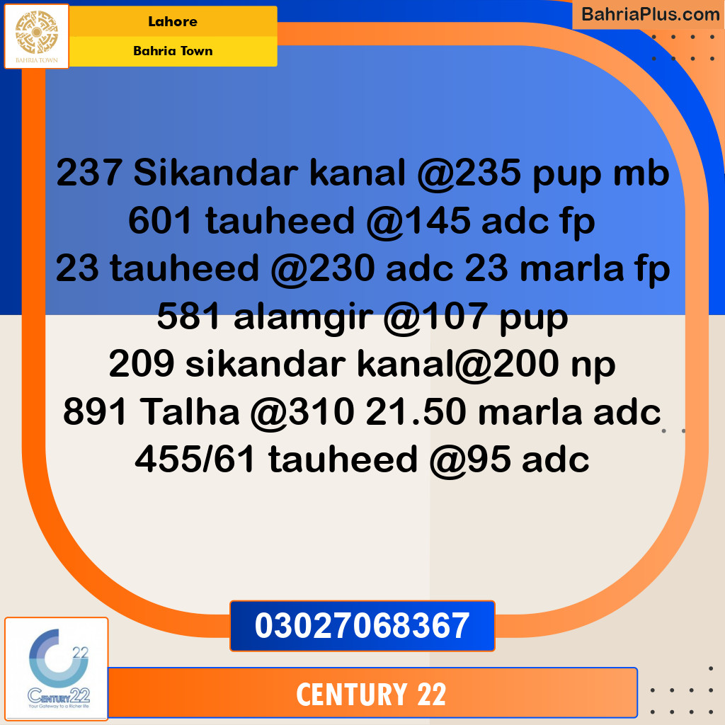 Residential Plot for Sale in Bahria Town, Lahore - (BP-316896)