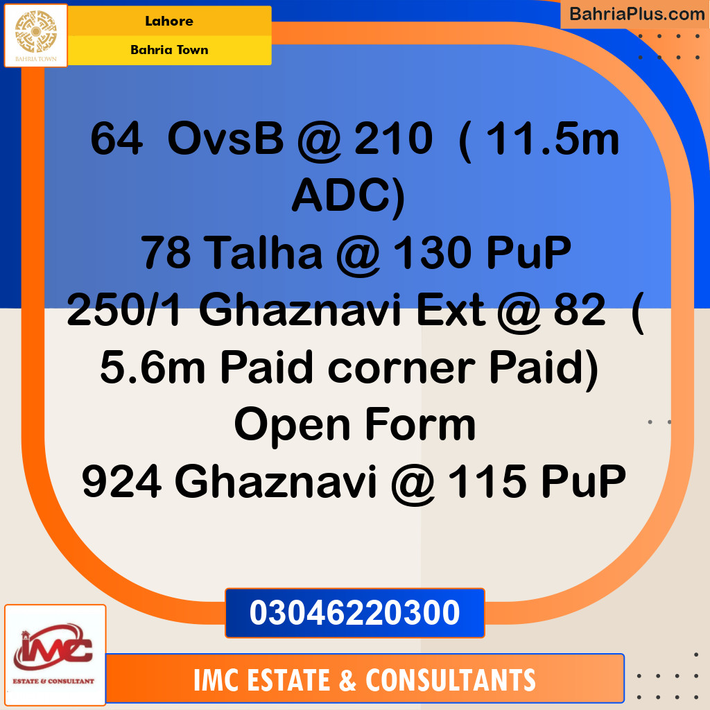 Residential Plot for Sale in Bahria Town, Lahore - (BP-316953)