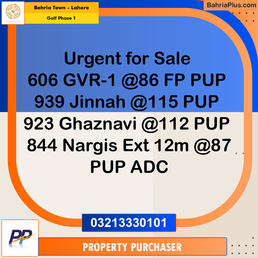 5 Marla Residential Plot for Sale in Golf Phase 1 -  Bahria Town, Lahore - (BP-316967)