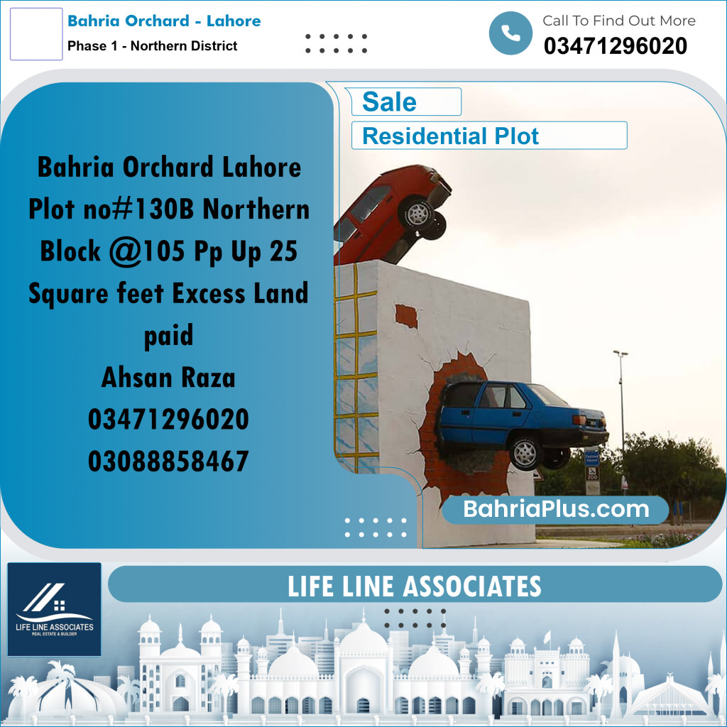 10 Marla Residential Plot for Sale in Phase 1 - Northern District -  Bahria Orchard, Lahore - (BP-317026)