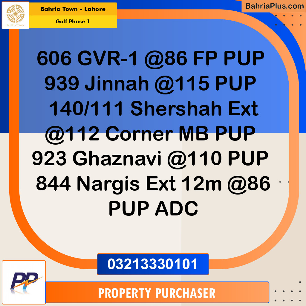 5 Marla Residential Plot for Sale in Golf Phase 1 -  Bahria Town, Lahore - (BP-317037)