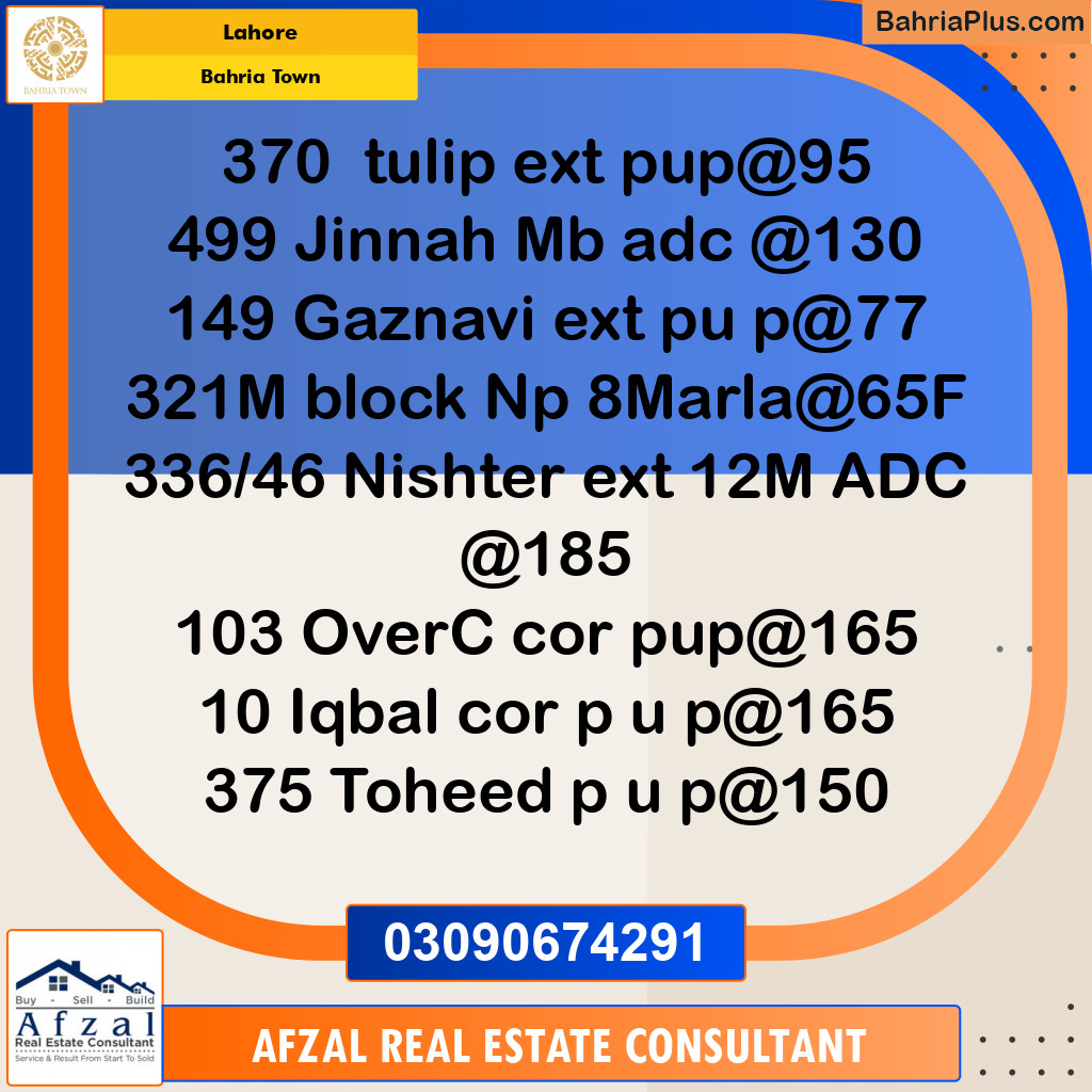 Residential Plot for Sale in Bahria Town, Lahore - (BP-317064)