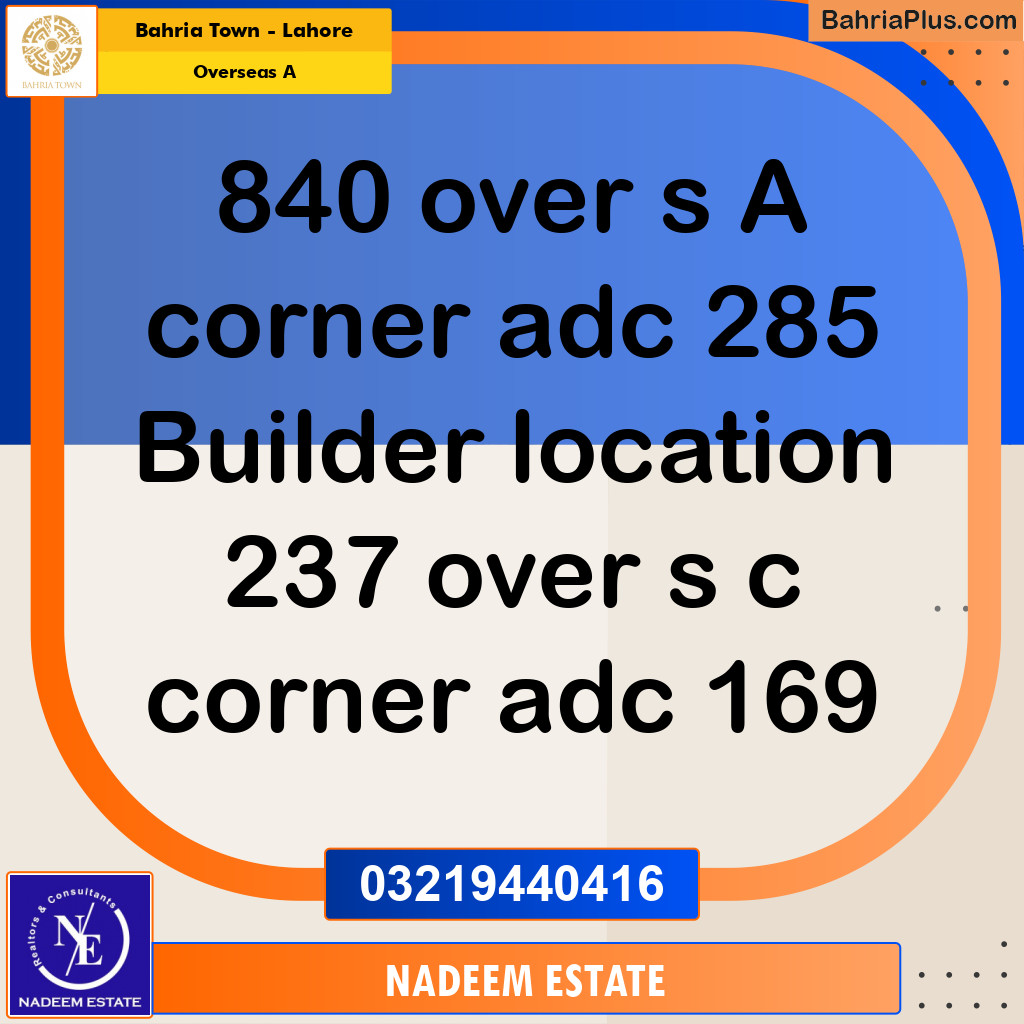 Residential Plot for Sale in Overseas A -  Bahria Town, Lahore - (BP-317084)