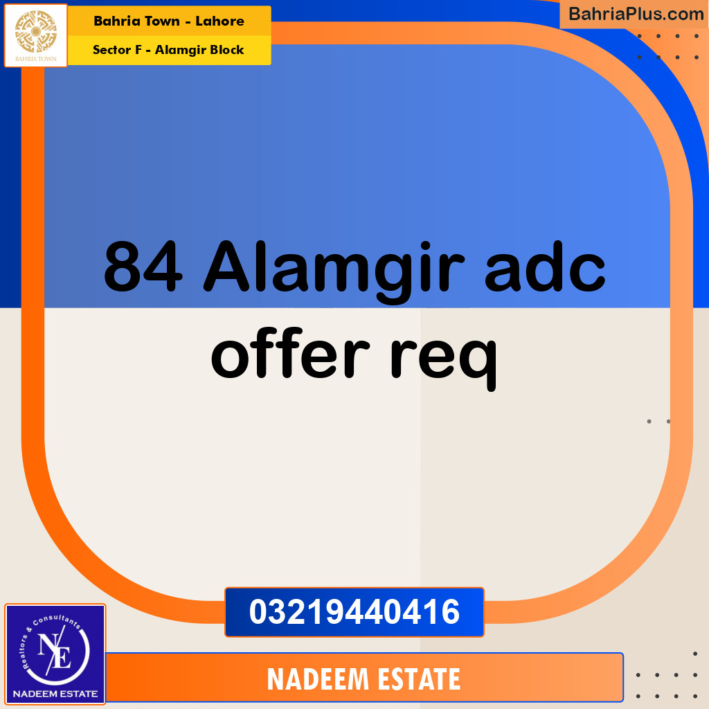 Residential Plot for Sale in Sector F - Alamgir Block -  Bahria Town, Lahore - (BP-317088)