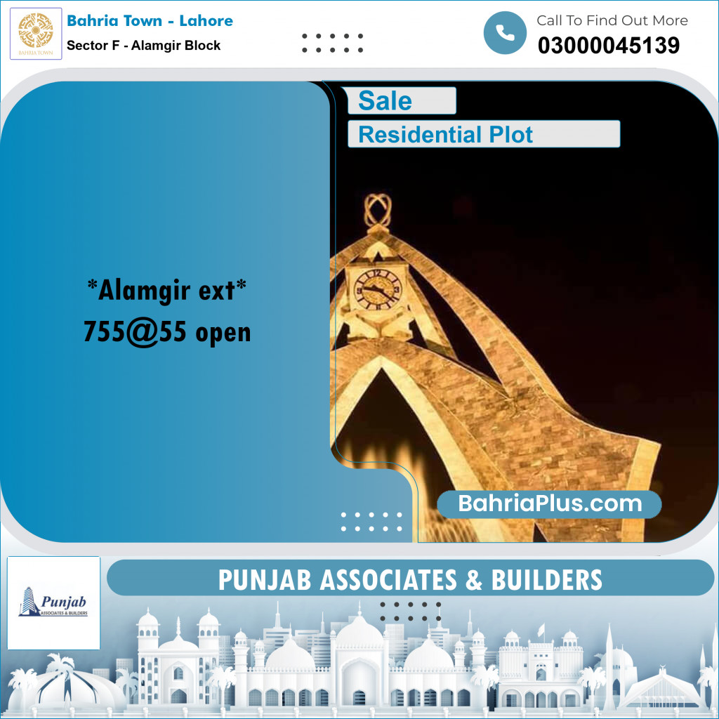 5 Marla Residential Plot for Sale in Sector F - Alamgir Block -  Bahria Town, Lahore - (BP-317146)