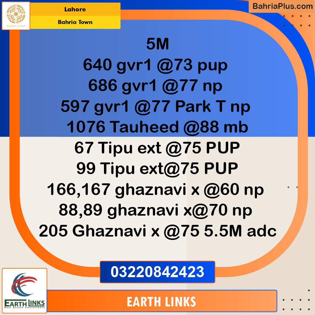 Residential Plot for Sale in Bahria Town, Lahore - (BP-317176)