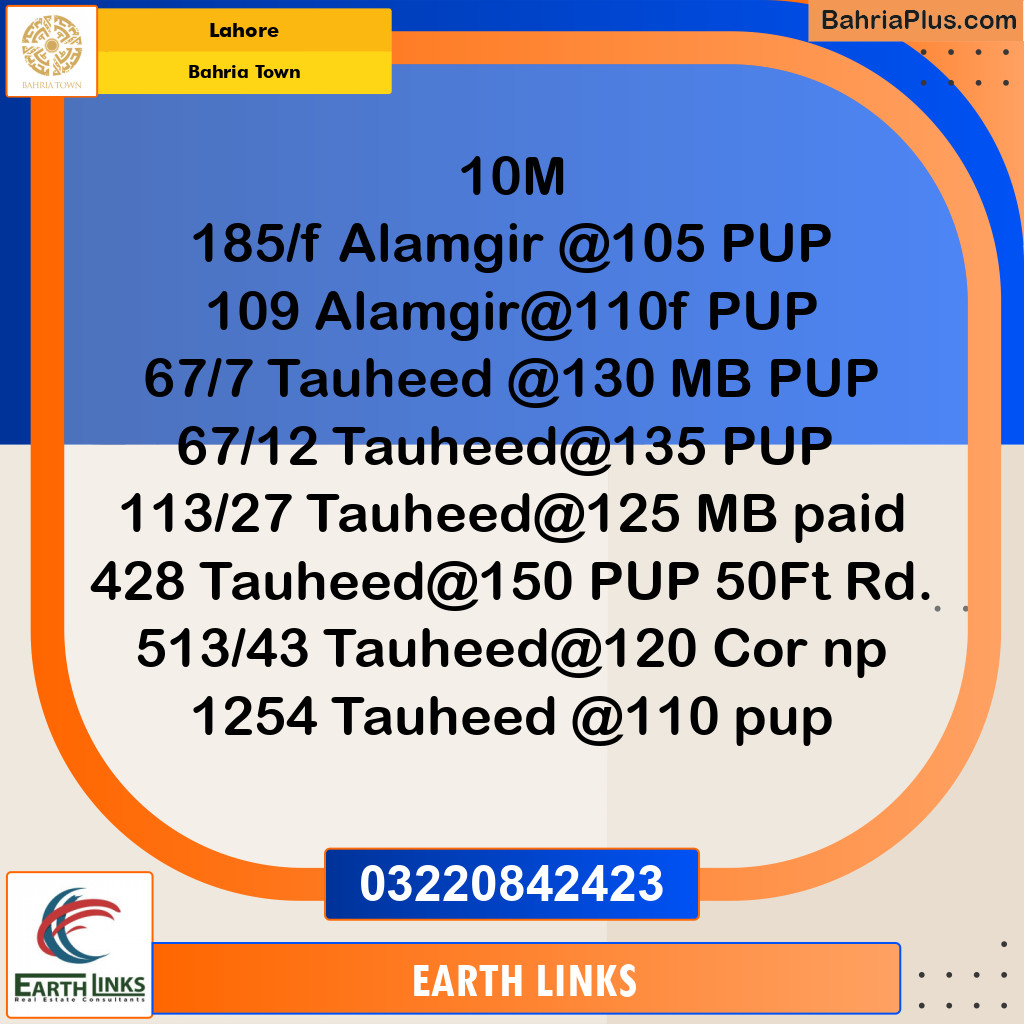 Residential Plot for Sale in Bahria Town, Lahore - (BP-317224)