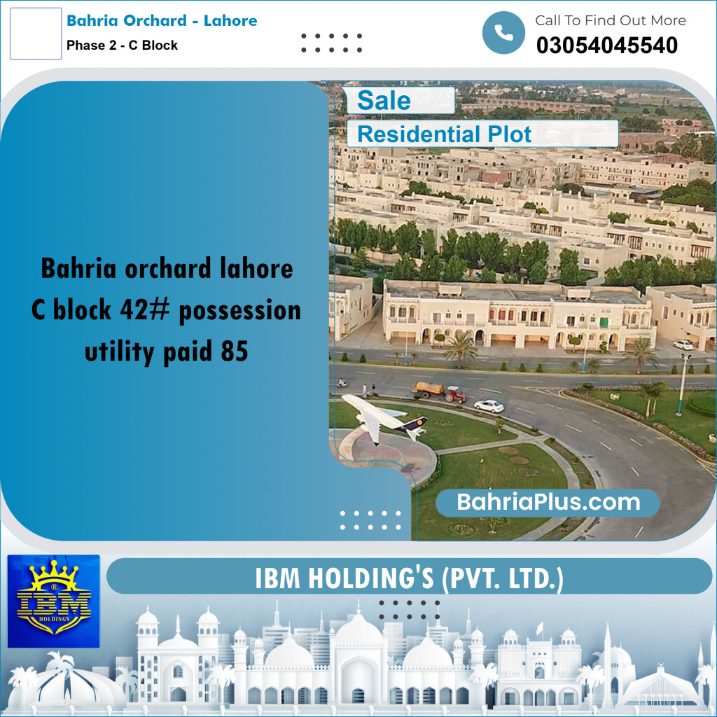 8 Marla Residential Plot for Sale in Phase 2 - C Block -  Bahria Orchard, Lahore - (BP-317255)