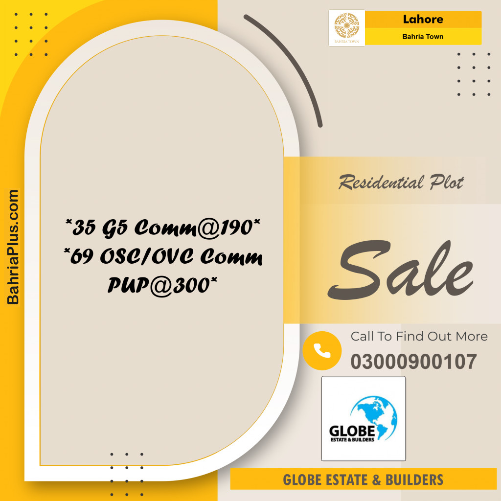 Residential Plot for Sale in Bahria Town, Lahore - (BP-317413)