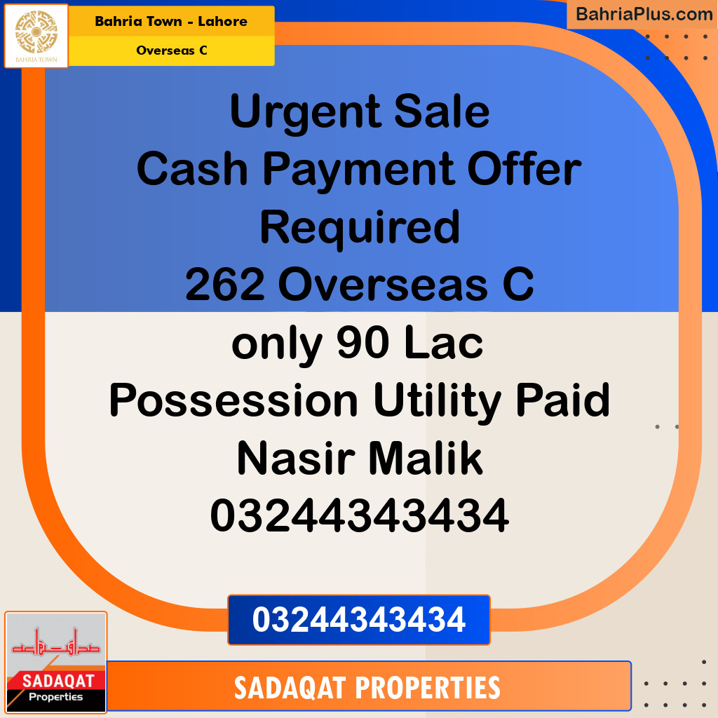 5 Marla Residential Plot for Sale in Overseas C -  Bahria Town, Lahore - (BP-317521)