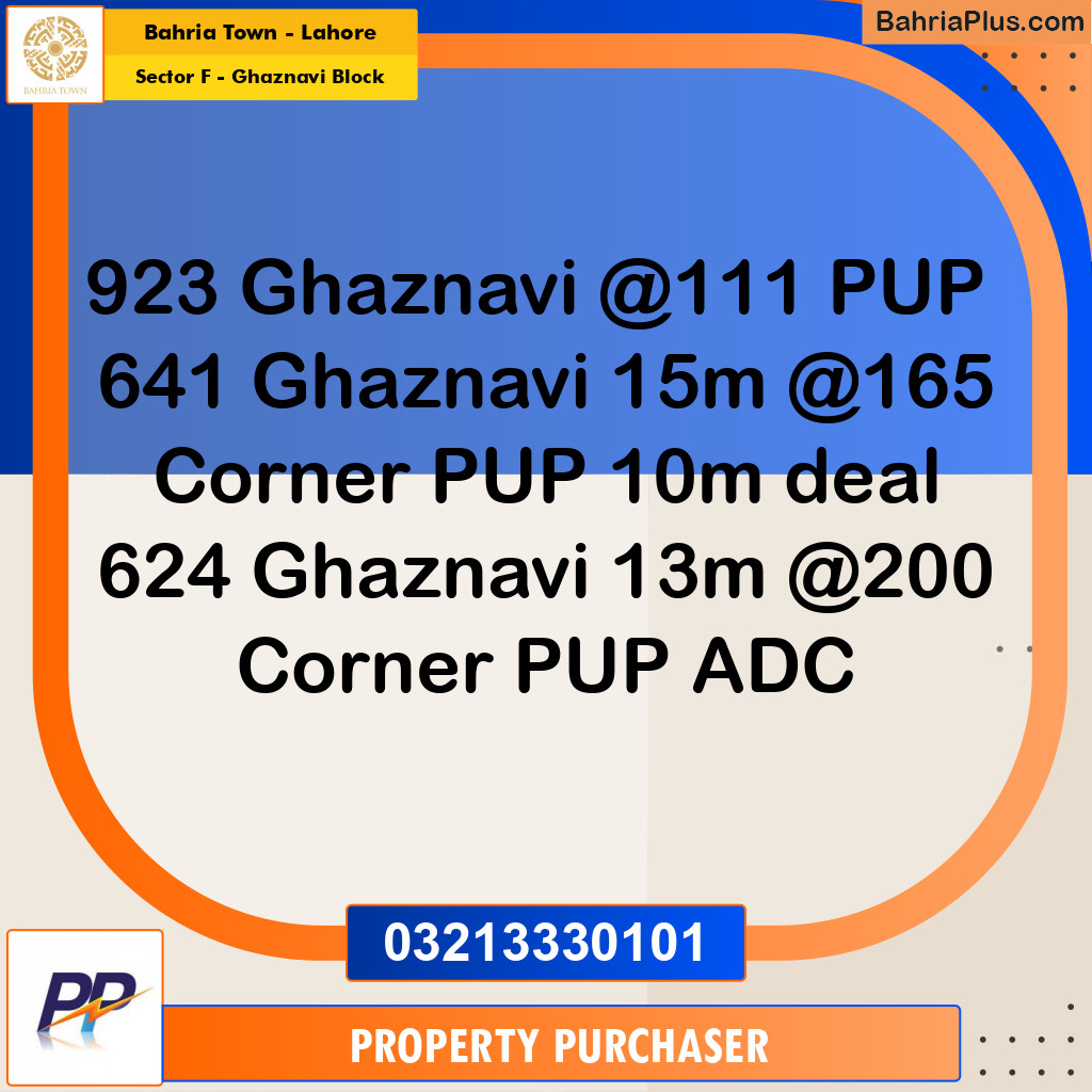 10 Marla Residential Plot for Sale in Sector F - Ghaznavi Block -  Bahria Town, Lahore - (BP-317543)