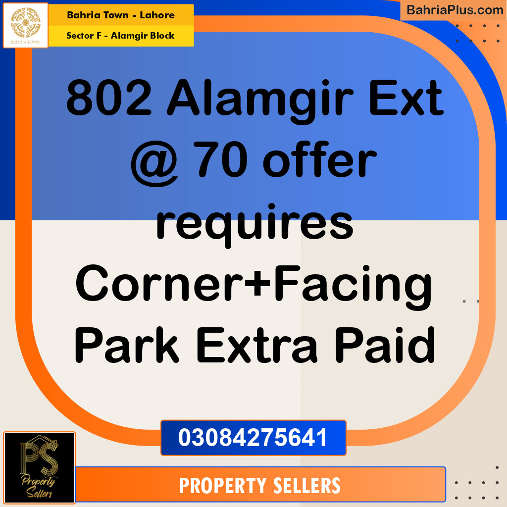 6 Marla Residential Plot for Sale in Sector F - Alamgir Block -  Bahria Town, Lahore - (BP-317578)