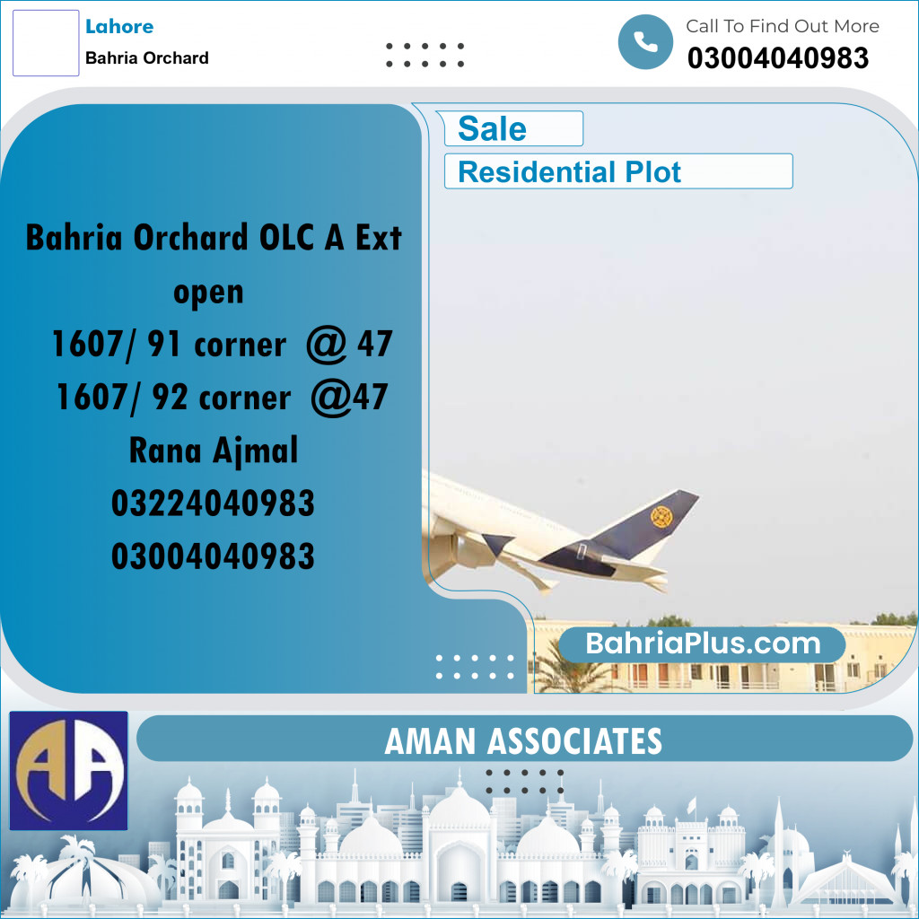 Residential Plot for Sale in Bahria Orchard, Lahore - (BP-317580)