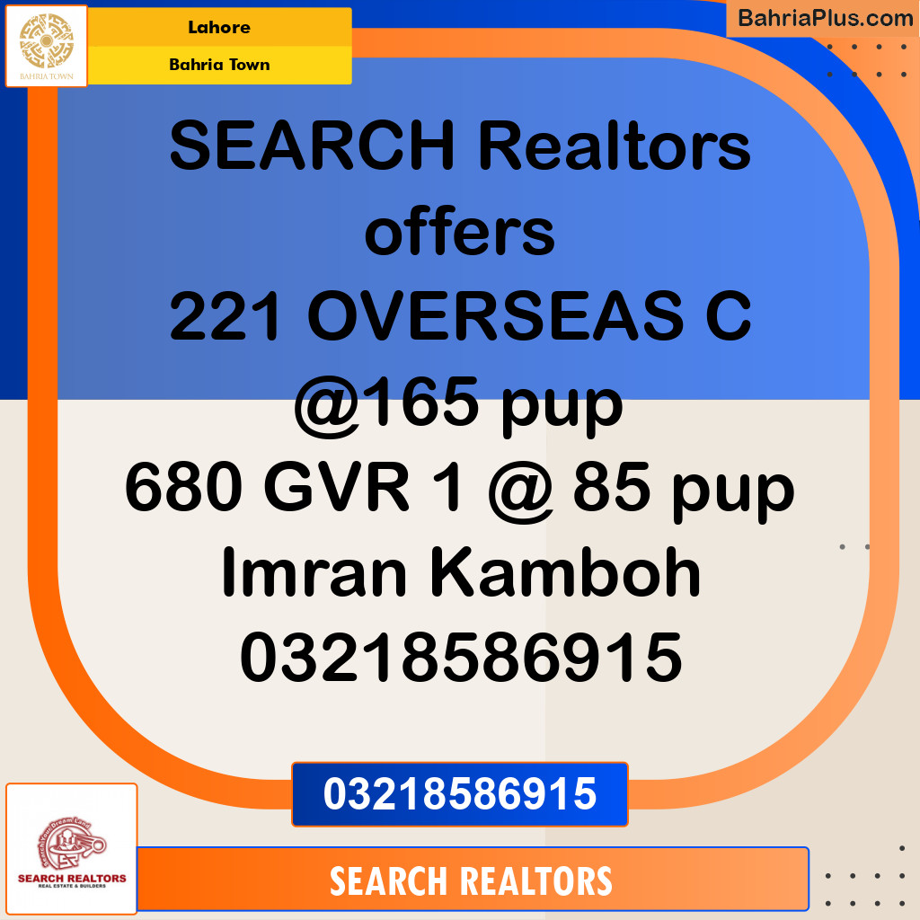 Residential Plot for Sale in Bahria Town, Lahore - (BP-317583)