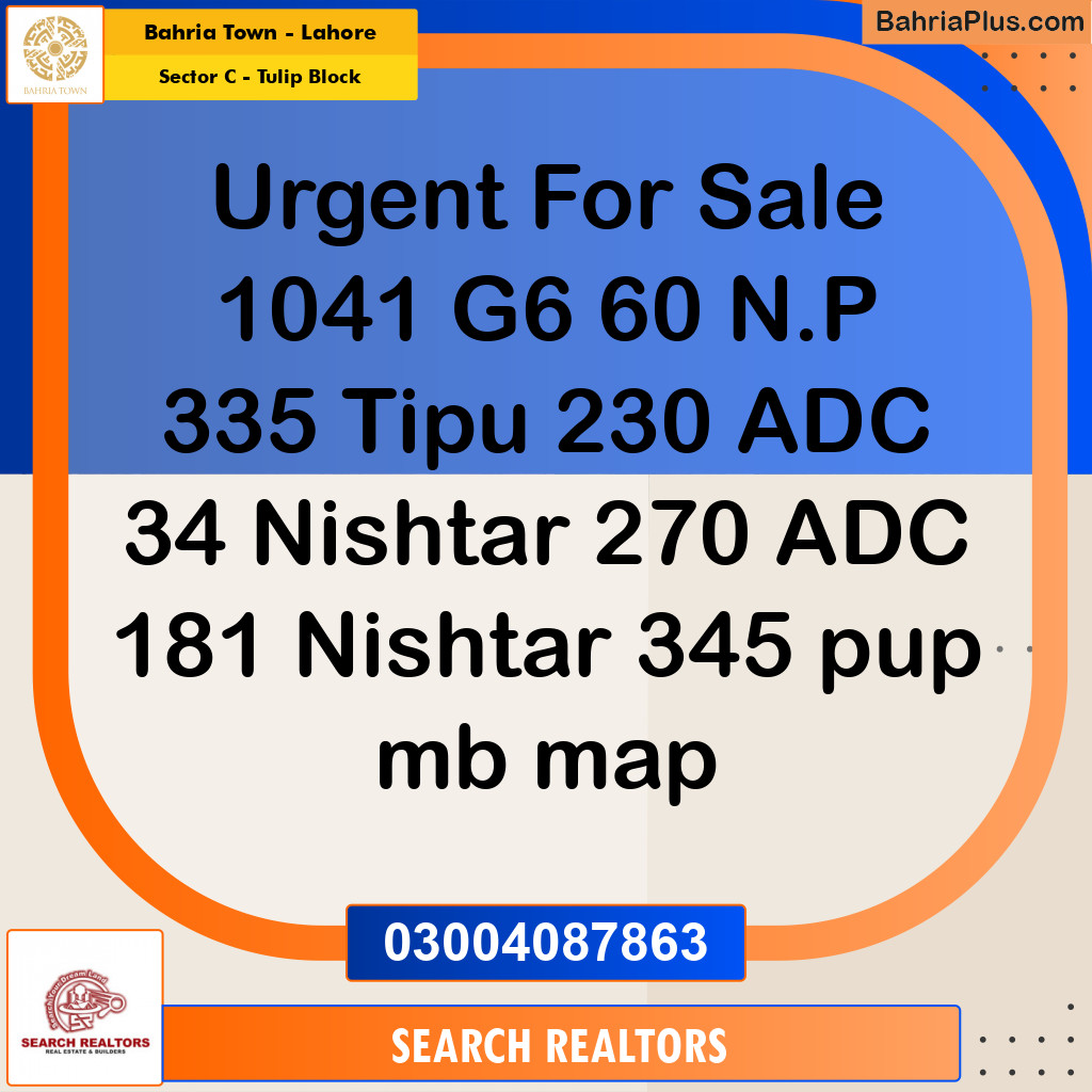 1 Kanal Residential Plot for Sale in Sector C - Tulip Block -  Bahria Town, Lahore - (BP-317860)