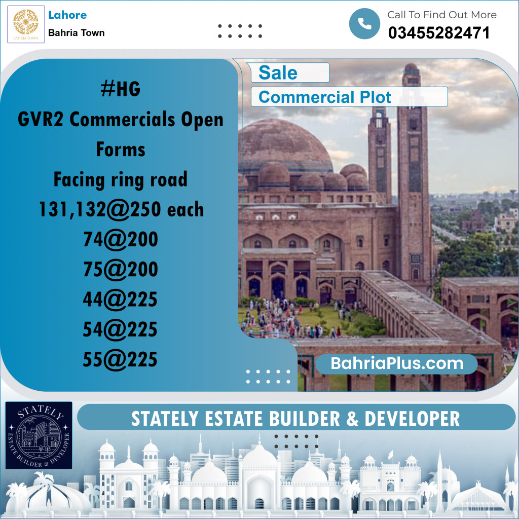 Commercial Plot for Sale in Bahria Town, Lahore - (BP-317907)