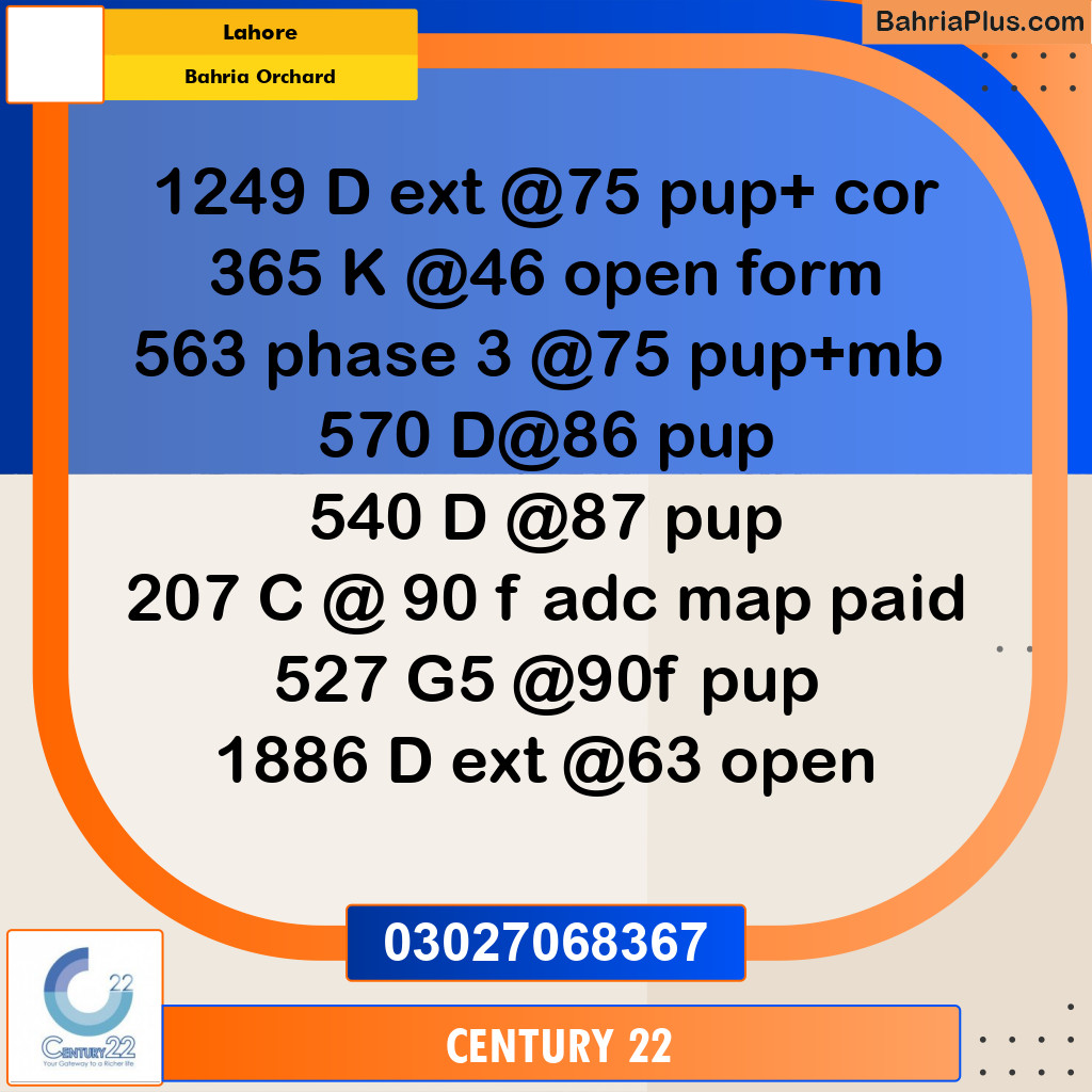 Residential Plot for Sale in Bahria Orchard, Lahore - (BP-317957)