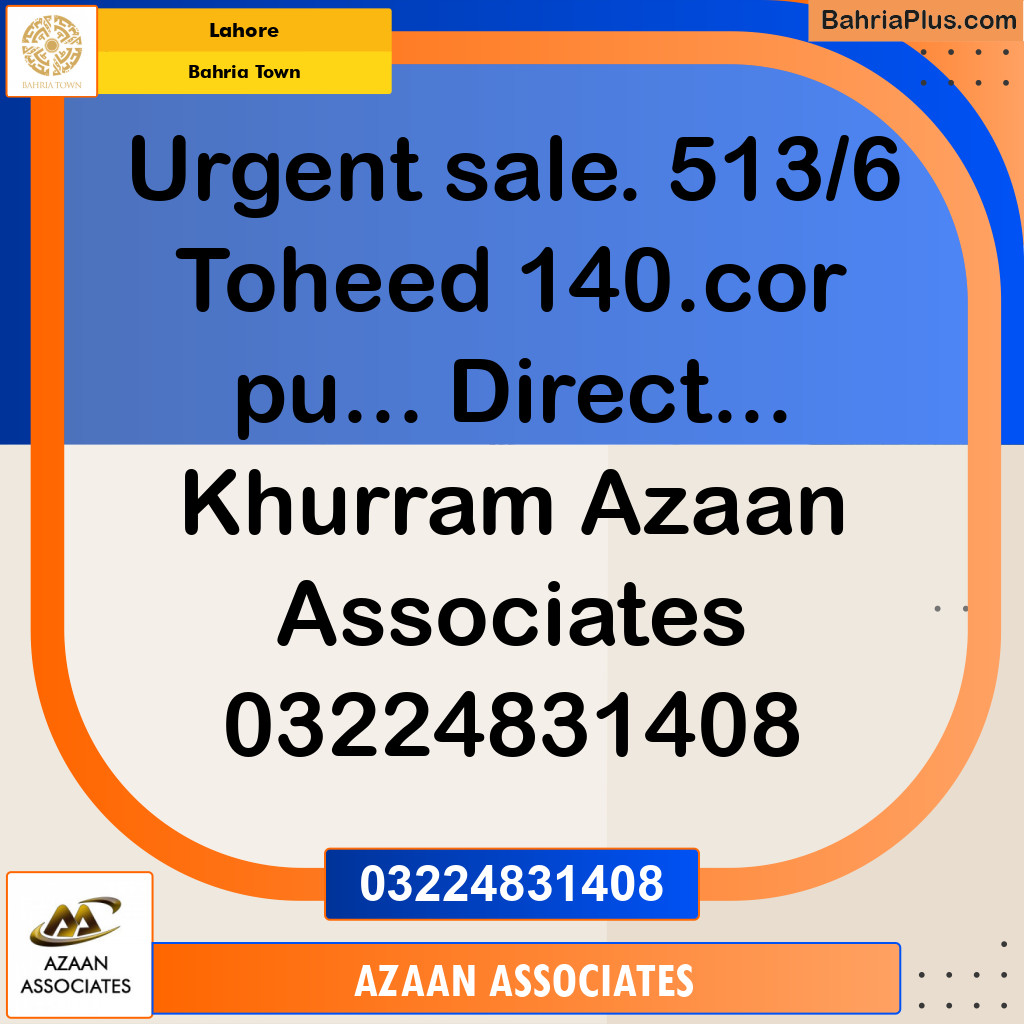 Residential Plot for Sale in Bahria Town, Lahore - (BP-317966)