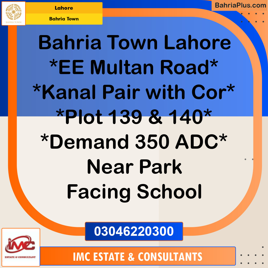 Residential Plot for Sale in Bahria Town, Lahore - (BP-318051)