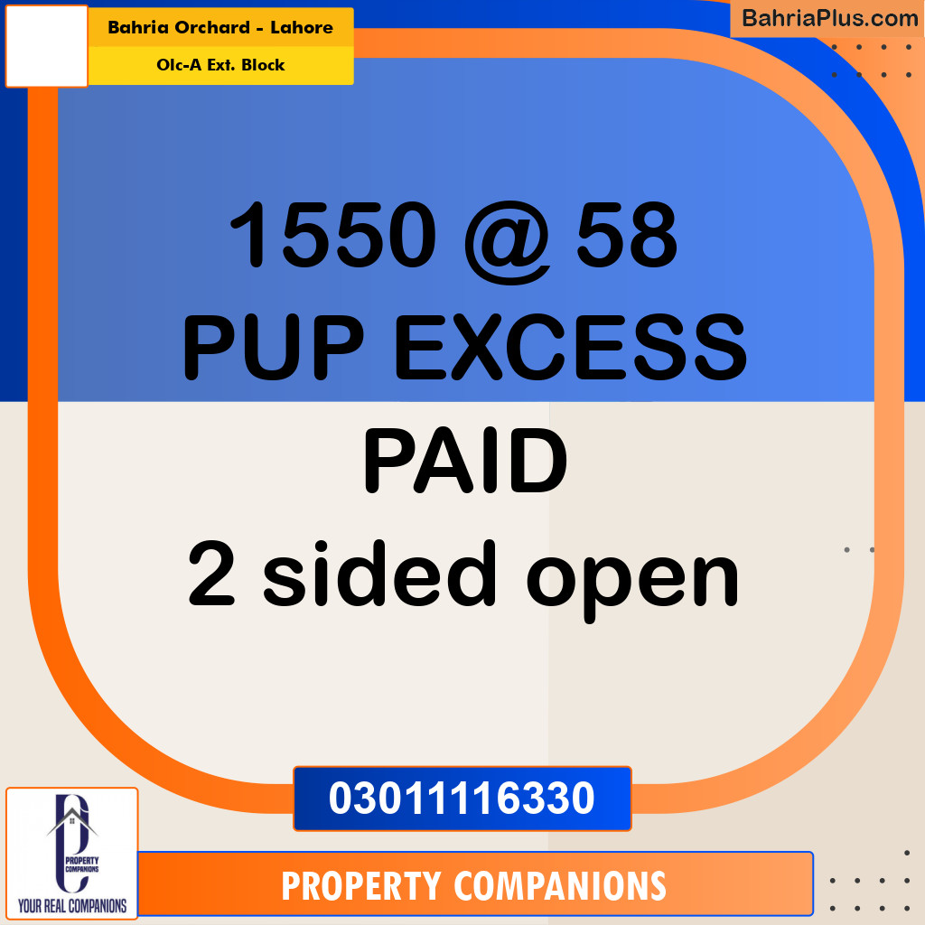 5.5 Marla Residential Plot for Sale in OLC-A Ext. Block -  Bahria Orchard, Lahore - (BP-318054)