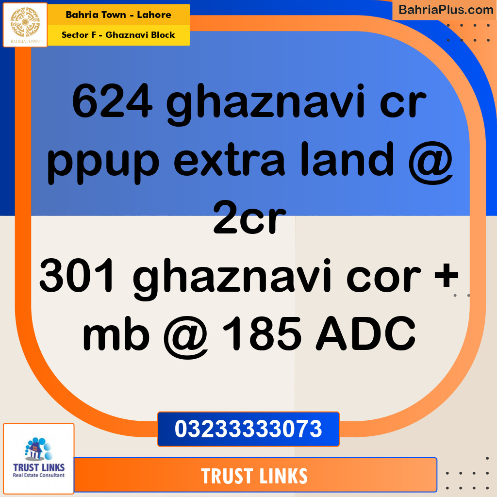 13 Marla Residential Plot for Sale in Sector F - Ghaznavi Block -  Bahria Town, Lahore - (BP-318058)
