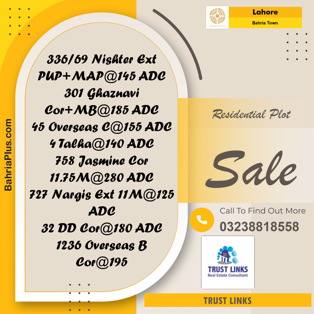 Residential Plot for Sale in Bahria Town, Lahore - (BP-318118)