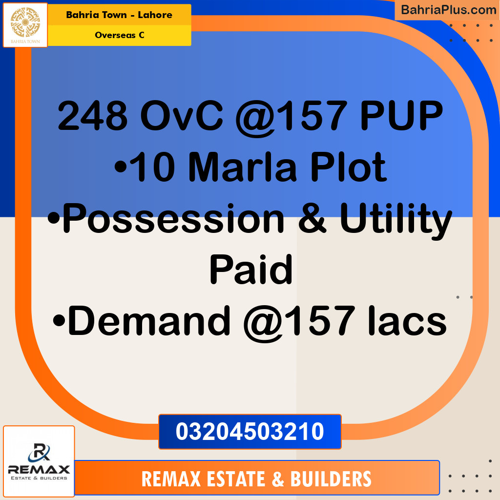 10 Marla Residential Plot for Sale in Overseas C -  Bahria Town, Lahore - (BP-318128)