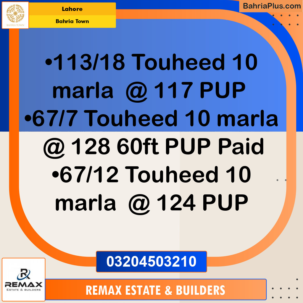 10 Marla Residential Plot for Sale in Bahria Town, Lahore - (BP-318132)