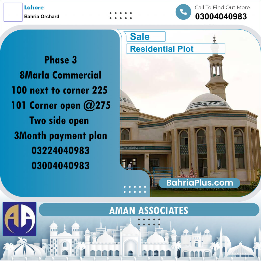 Residential Plot for Sale in Bahria Orchard, Lahore - (BP-318133)
