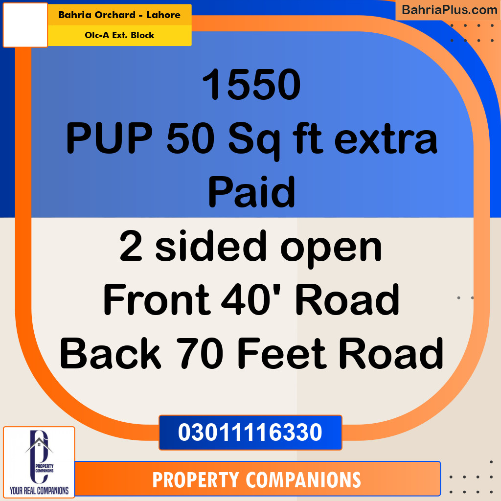 5 Marla Residential Plot for Sale in OLC-A Ext. Block -  Bahria Orchard, Lahore - (BP-318144)