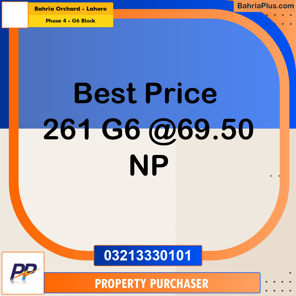 10 Marla Residential Plot for Sale in Phase 4 - G6 Block -  Bahria Orchard, Lahore - (BP-318168)