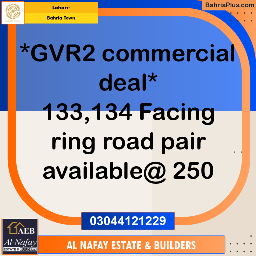 Commercial Plot for Sale in Bahria Town, Lahore - (BP-318179)