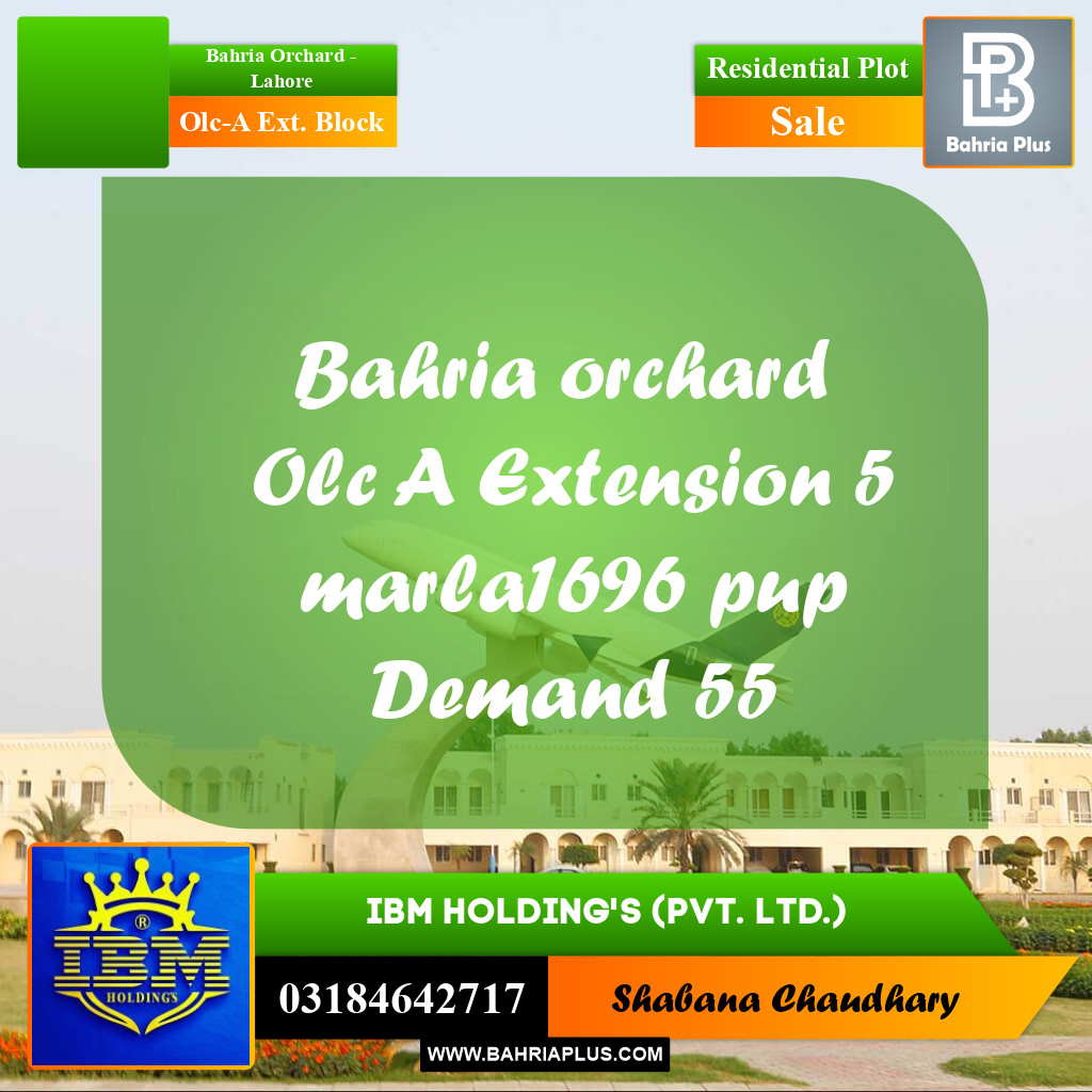 5 Marla Residential Plot for Sale in OLC-A Ext. Block -  Bahria Orchard, Lahore - (BP-318250)