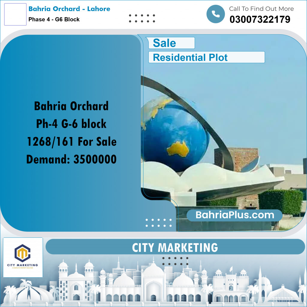 5 Marla Residential Plot for Sale in Phase 4 - G6 Block -  Bahria Orchard, Lahore - (BP-318381)