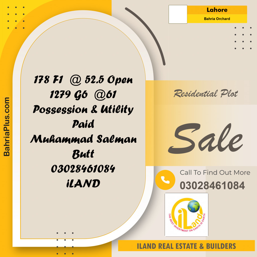 Residential Plot for Sale in Bahria Orchard, Lahore - (BP-318429)