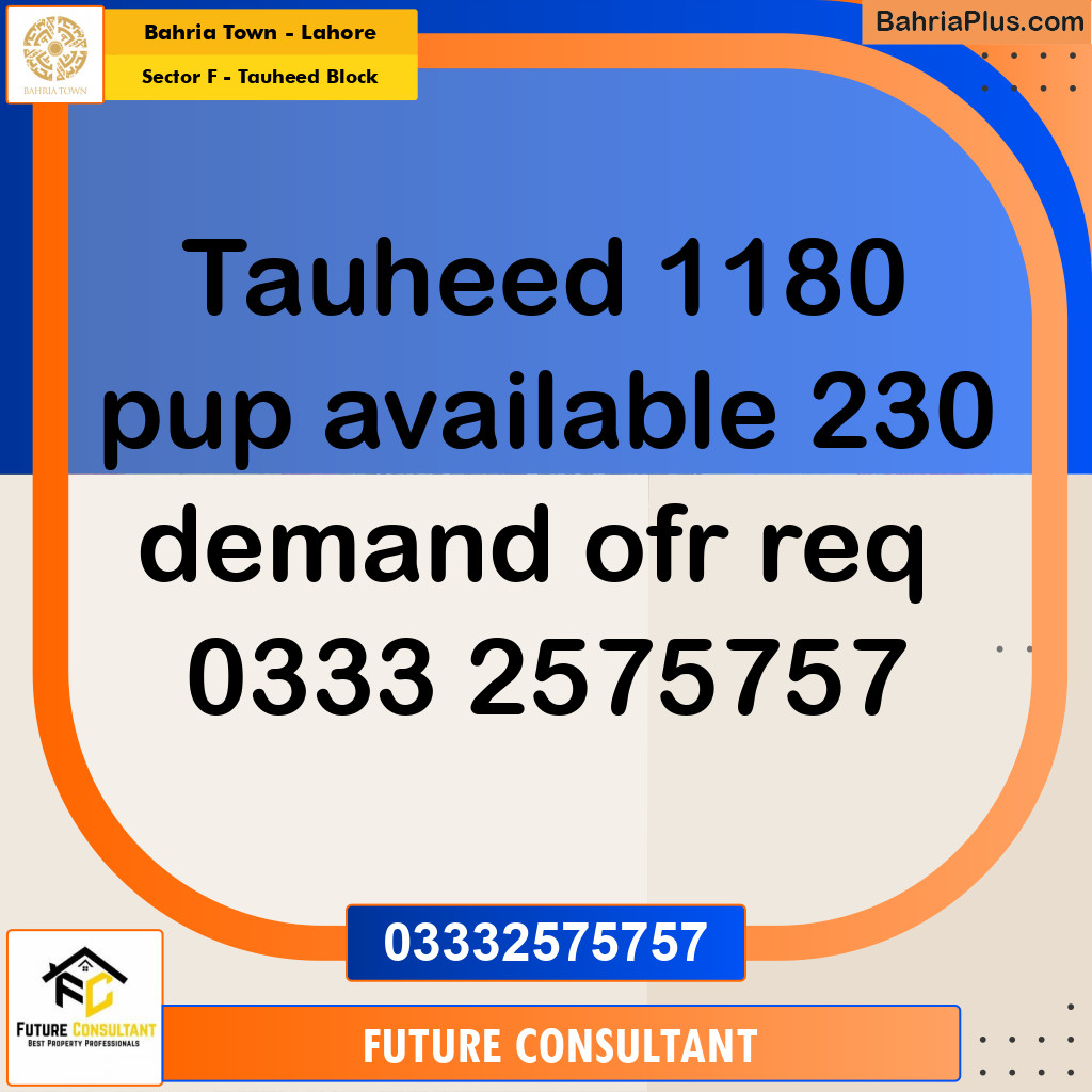 10 Marla Residential Plot for Sale in Sector F - Tauheed Block -  Bahria Town, Lahore - (BP-318479)