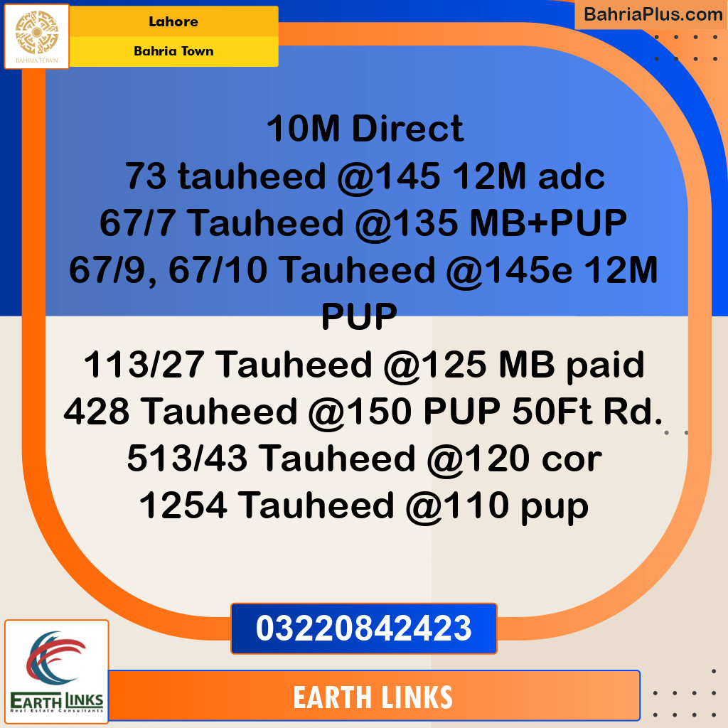 Residential Plot for Sale in Bahria Town, Lahore - (BP-318496)