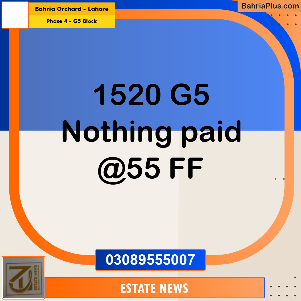 Residential Plot for Sale in Phase 4 - G5 Block -  Bahria Orchard, Lahore - (BP-318525)