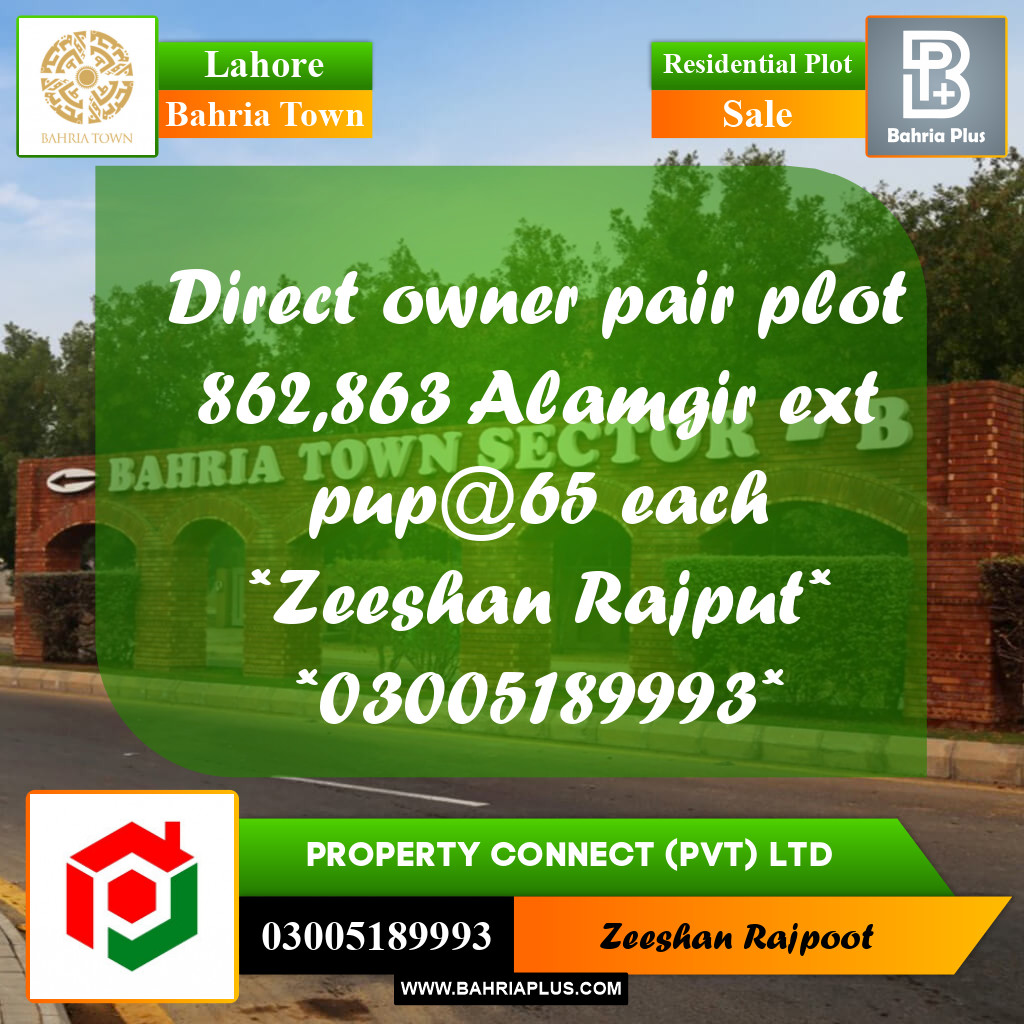 Residential Plot for Sale in Bahria Town, Lahore - (BP-318561)