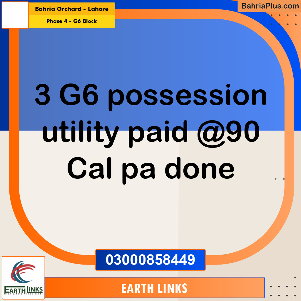 10 Marla Residential Plot for Sale in Phase 4 - G6 Block -  Bahria Orchard, Lahore - (BP-318566)