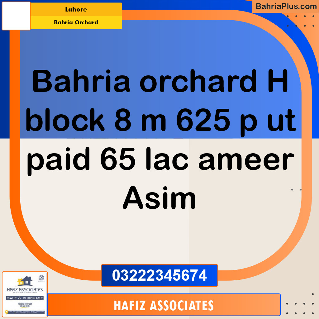 Residential Plot for Sale in Bahria Orchard, Lahore - (BP-318573)